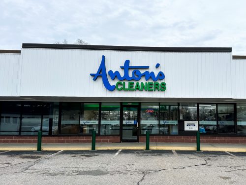 Anton's Cleaners location on Washington Street in Stoughton MA offering dry cleaning, laundry services, and on-site alterations